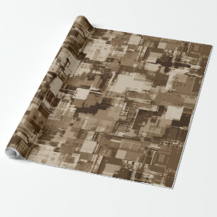 Papel De Regalo Pintura cubista moderna beige marrón estética acog