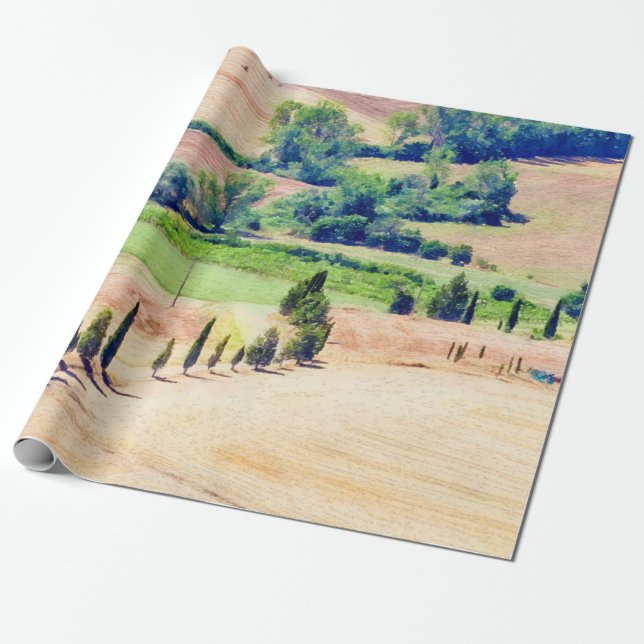Papel De Regalo Pintura cumarina toscana #2 (Desenrollado)