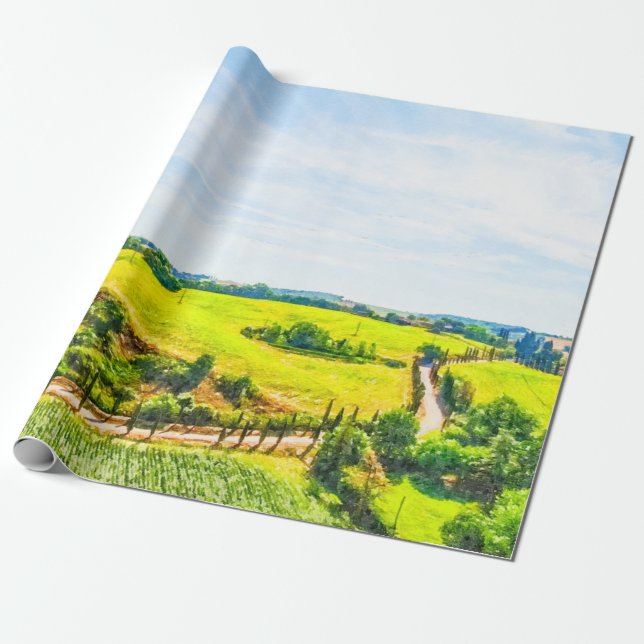 Papel De Regalo Pintura cumarina toscana #3 (Desenrollado)