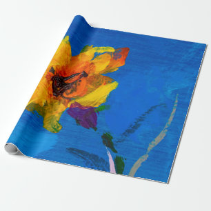 Papel De Regalo Pintura de aceite de textura de flores, flujo silv