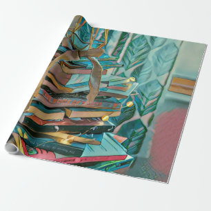 Papel De Regalo Pintura de amante de la biblioteca