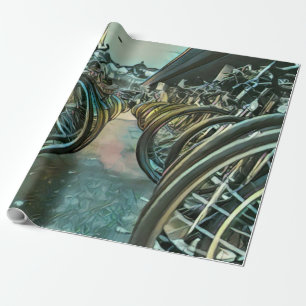 Papel De Regalo Pintura de ciclismo de época