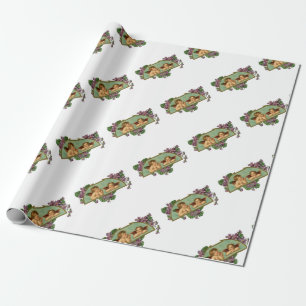 Papel De Regalo Pintura de dos ángeles de época
