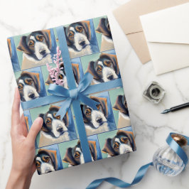 Papel De Regalo Pintura de esbozo de retrato de perro