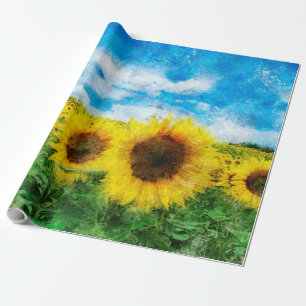 Papel De Regalo Pintura de girasoles