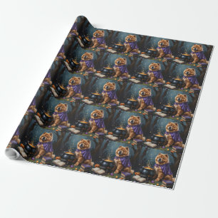 Papel De Regalo Pintura de Halloween de Chow Chow Dog Whimsical