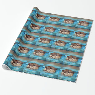 Papel De Regalo Pintura de la nutria de río