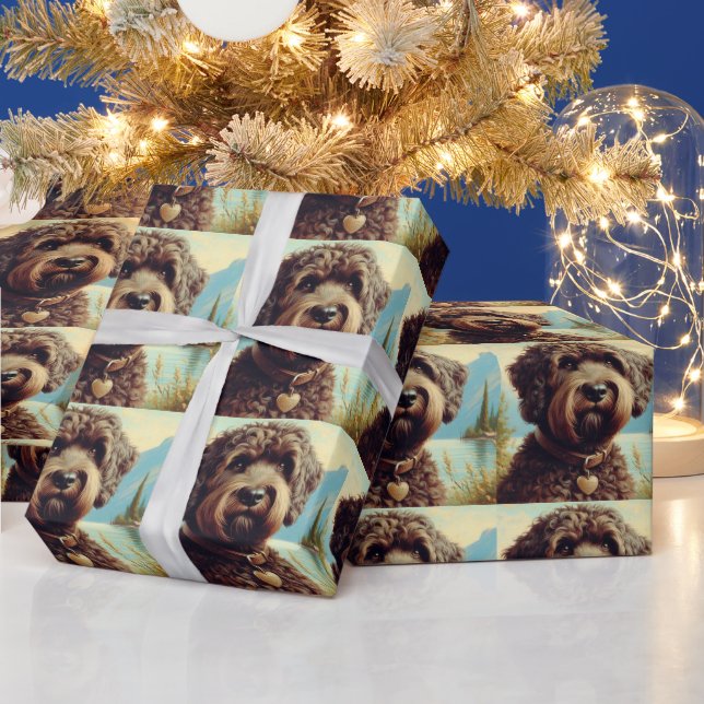 Papel De Regalo Pintura de Lagotto Romagnolo (Vacaciones)