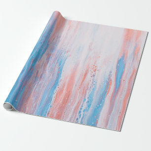 Papel De Regalo Pintura de lienzo rosa y azul