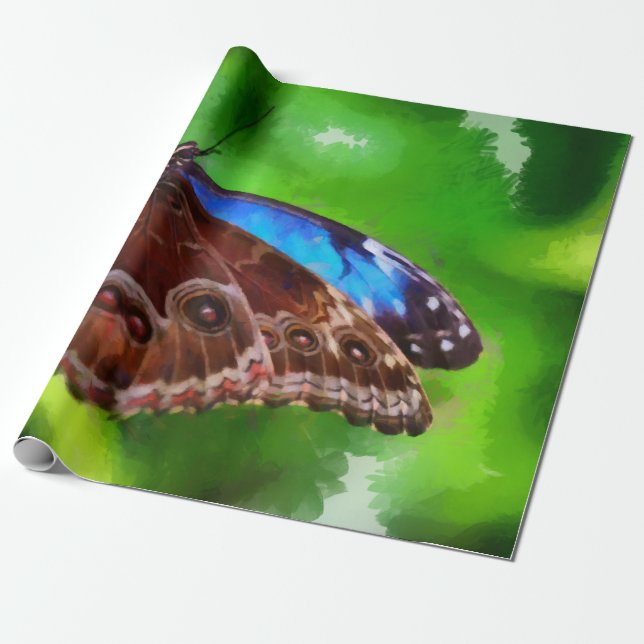 Papel De Regalo Pintura de mariposa (Desenrollado)