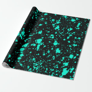 Papel De Regalo Pintura de menta negra Salpicadura artística Salpi