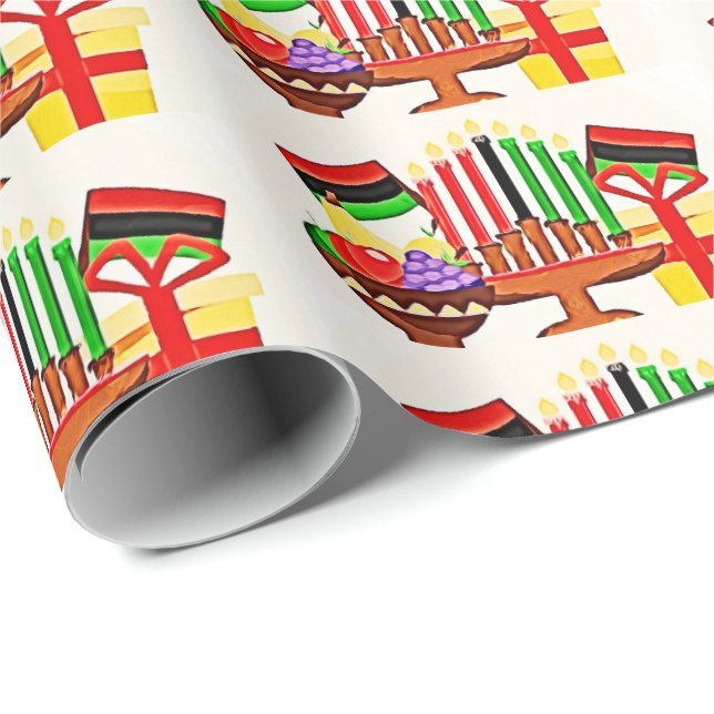 Papel De Regalo Pintura de mesa de Kwanzaa (Esquina del rollo)