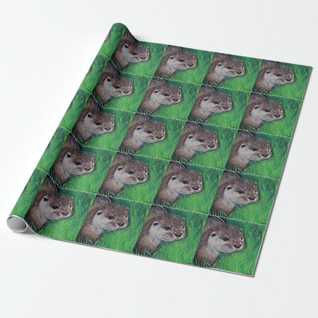 Papel De Regalo Pintura de orugas de río pequeño (Desenrollado)