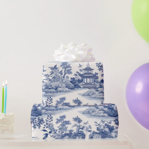 Papel De Regalo Pintura de paisajes asiáticos de Chinoiserie vinta
