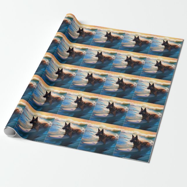 Papel De Regalo Pintura de surf de Shepherd Beach en Bélgica (Desenrollado)