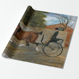 Papel De Regalo Pintura de transporte de caballos de época