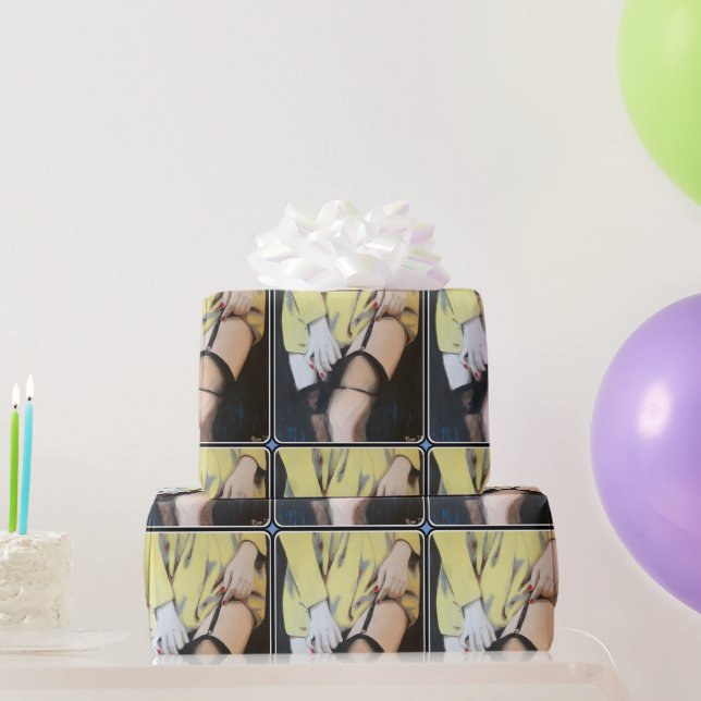 Papel De Regalo Pintura de 'Un asunto de la tarde' sobre un (Regalos de fiesta)