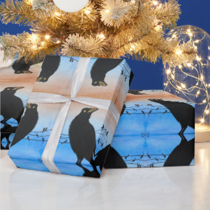 Papel De Regalo Pintura de vida silvestre Grackle Austin Texas Bir