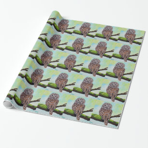 Papel De Regalo Pintura del búho barrado