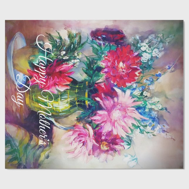 Papel De Regalo pintura floral (Superficie plana)