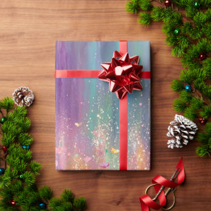 Papel De Regalo Pintura floral abstracta con colores vibrantes