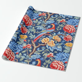 Papel De Regalo Pintura floral de aves de Chinoiserie