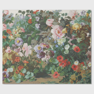 Papel De Regalo Pintura floral de flores coloridas vintage bonitas