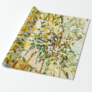 Papel De Regalo Pintura grabado en relieve expresiva en lienzo, cr