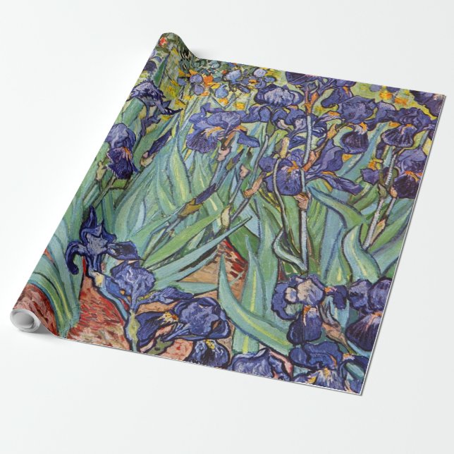 Papel De Regalo Pintura impresionista de Van Gogh Irises (Desenrollado)