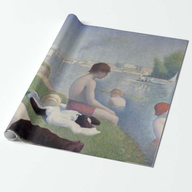 Papel De Regalo Pintura impresionista del Bathers Georges Seurat N (Desenrollado)