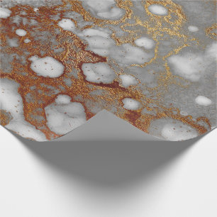 Papel De Regalo Pintura líquida de oro de cobre de tinta gris borg