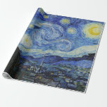 Papel De Regalo Pintura nocturna Van Gogh Starry<br><div class="desc">Vincent Van Gogh (30 de marzo de 1853 a 29 de julio de 1890) fue un influyente pintor holandés posimpresionista.  Este cuadro es Noche estrellada.</div>