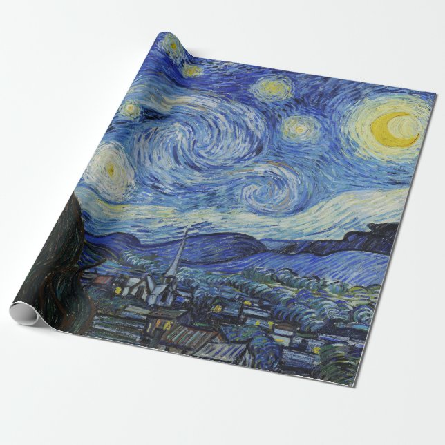 Papel De Regalo Pintura nocturna Van Gogh Starry (Desenrollado)