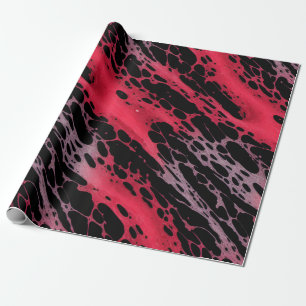 Papel De Regalo Pintura roja y violeta salpicar el arte abstracto