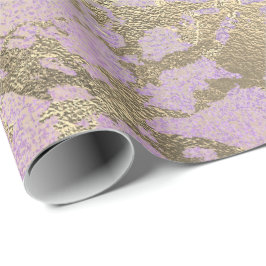 Papel De Regalo Pintura rosa de Rubor contra Rosa de mármol de oro