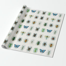 Papel De Regalo Pinturas de acuarela de colección de insectos arte