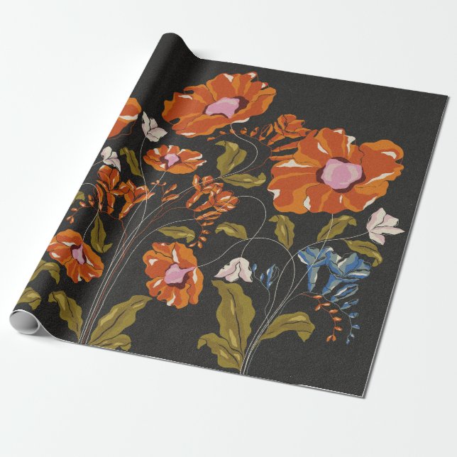 Papel De Regalo Pinturas de loros en auge (Desenrollado)