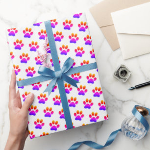 Papel De Regalo Pinturas De Neón En Blanco