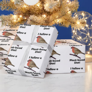 Papel De Regalo Pinzón Mexicano Sigo Dieta a Base de Plantas Pájar