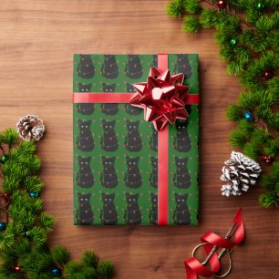 Papel De Regalo Piowy cat Navidades luces de trineo rojas