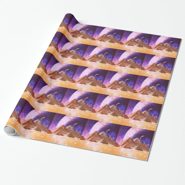 Papel De Regalo Pirámides espaciales (Desenrollado)