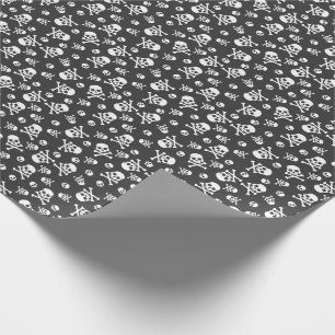 Papel De Regalo Pirata de cráneo blanco y huesos