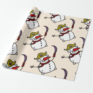 Papel De Regalo pirata de muñecos de nieve alegre Navidad