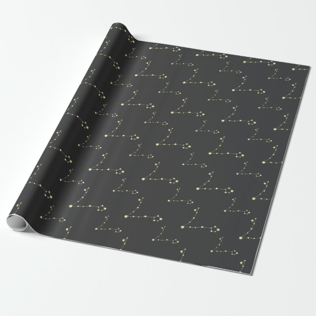 Papel De Regalo Pisces Constellation Astrology Stars Zodiac Gift (Desenrollado)