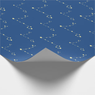 Papel De Regalo Pisces Constellation Yellow Stars Zodiac Cumpleaño