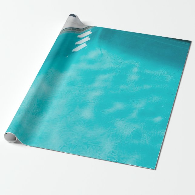 Papel De Regalo Piscina azul (Desenrollado)