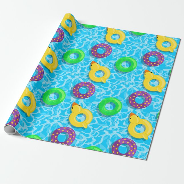 Papel De Regalo Piscina llena de pisos (Desenrollado)