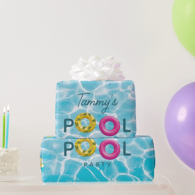 Papel De Regalo Piscina tropical Fiesta Piscina Cumpleaños (Regalos de fiesta)