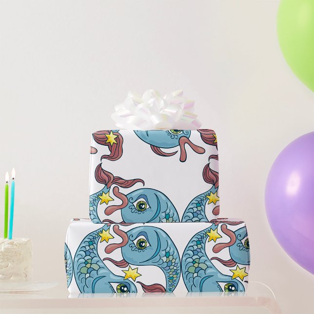 Papel De Regalo Piscis Zodíaco Pez Celestial Astrología (Subido por el creador)