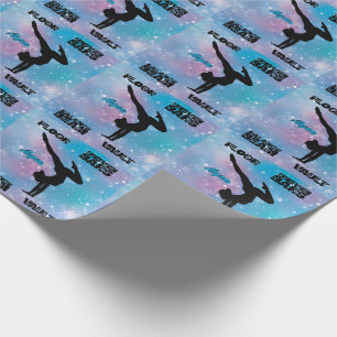 Papel De Regalo Piso de gimnasia chica, bares, vigas, Vault Pastel